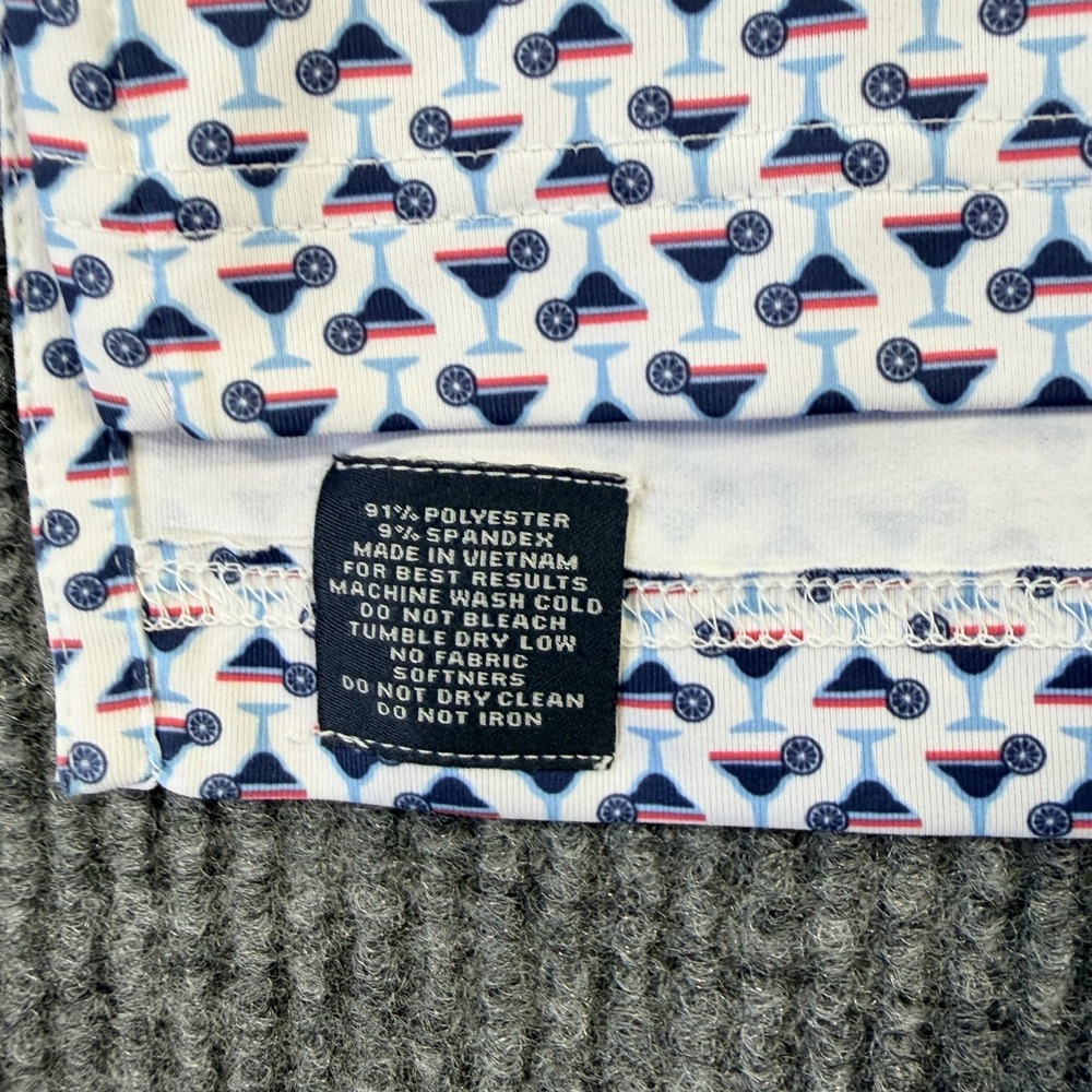 Turtleson Polo Shirt Mens‎ Medium White Cocktail Graphic Golf Glenwood CC - Picture 5 of 11